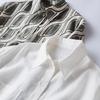 Fábrica Yuan Material Qualidade Centavo Ramie Puro Flutuante como Luz de Fada Fina Micro-transparente Solto Manga Longa Estampada Camisa Branca Top Protetor Solar
