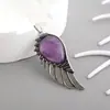 Colgante de Cristal de Piedra Natural Transfronterizo Alas de Ángel Amatista Piedra Natural Colgante de Ala Fabricante de Colgantes Venta al por Mayor