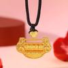 Cor de ouro Ano-a-ano de idade Paz Bloqueio Pingente Estilo Chinês Moda Nacional Imitação Vietnamita Areia Ouro Feminino Xiangyun Changmingling Bloqueio Preto Corda Colar