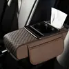 Tapete para Caixa de Apoio de Braço de Carro Couro Embossado Quatro em Um Apoio de Braço Booster Porta-Copo Multifuncional Caixa de Lenços de Carro