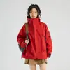 Chaqueta de esquí tres en uno para mujer conjunto de dos piezas desmontable otoño e invierno chaqueta cortavientos para exteriores unisex impermeable talla grande