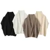 Chal de Punto de Cachemira de Color Sólido Bufanda Versátil para Mujer 2026 Otoño/Invierno Nuevo Estilo Capa Cardigan Holgada de Doble Uso
