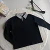 Camisa polo de manga larga con patchwork de espiga de otoño estilo old money para hombre y mujer, top de aire retro americano de alta gama