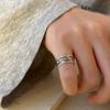 Anillo de cola Corea del Sur anillo Dongdaemun para mujer nuevo simple retro cara sonriente anillo abierto diseño nicho de amor angustiado