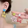Combinación de faldas: Pendientes Florales de Bloques de Color Dopamina Adecuados para Verano para Mujer, Lindos y Dulces, Pendientes y Accesorios para Orejas que Adelgazan el Rostro