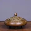 Ornamentos de Incensário Oito Tesouros em Cobre Antigo para Uso Doméstico Interno, Acessório Clássico com Suporte para Incenso, Sândalo para Cerimônia do Chá Zen