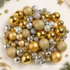 Bolas de Natal 3/4/5cm/6cm Pacote Misto Conjunto de 10 Peças Decoração de Natal Bola Colorida Bola de Plástico Revestida