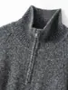Nuevo Suéter de Punto de Hilo Slub de Seda y Cachemira Otoño/Invierno 2026 Cuello Medio Alto Media Cremallera Manga Larga Suave y Esponjoso