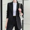 Pantalones de traje de algodón transfronterizos para mujer, moda de primavera y otoño, ropa profesional, traje pequeño de algodón de manga larga con abertura en la espalda