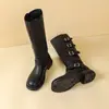 Botas largas de algodón forradas de felpa marrón para mujer, nueva colección otoño/invierno 2026, populares botas de montar estilo retro, botas de vaquero western