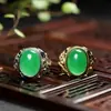 Anillo de jade malayo oro incrustado jade circón diseño creativo de nicho estilo ins anillo de moda versátil Múltiples Venta al por mayor