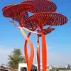 Aço Inoxidável Estéreo Folhas Metálicas Recortadas Folhas Espelhadas Escultura de Folha de Bordo Enfeites Escritório de Vendas Paisagismo Aquático Decoração de Hotel
