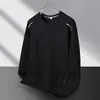 Sudadera nueva de peso pesado para hombre, estilo primavera y otoño, chaqueta con cuello redondo y estampado de marca moderna, top de manga larga de otoño, moderno