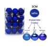 Bolas de decoração de Natal transfronteiriças 3 cm 24 bolas de plástico bolas galvanizadas brilhantes fosco decorações penduradas para árvores de Natal bolas de Natal