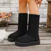 2026 Nuevo Modelo de Invierno de Comercio Exterior para Mujer Botas de Nieve Calientes Forradas de Polar, Zapatos de Algodón Gruesos de Caña Alta, Zapatos de Algodón de Suela Gruesa de Doble Uso Talla Grande