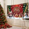 Tecido de Fundo de Natal Mais Vendido Transfronteiriço Tema Árvore de Natal Boneco de Neve Presentes Cenário de Fotografia Decoração de Cena de Festa