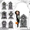 Placa de Jardim para Halloween Outdoor Gramado Figura de Terror Brilhante Lápide Sinal de Halloween Decoração de Quintal de Casa