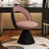 Taburete de tocador de lujo ligero de alta gama, Silla de ocio, Silla de comedor creativa giratoria para uso doméstico, Silla de maquillaje moderna para dormitorio con respaldo