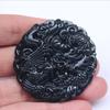 Pingente Auspicioso de Dragão e Fênix de Jade Negro de Xinjiang Pingente de Jade Serpentine Verde-Negro Pingente de Jade com Pingente de Casal de Jade Magnético