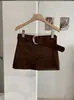 KEKEZOON falda lápiz retro de cintura alta, línea A, color liso, adelgazante, versátil, con cinturón, falda corta, 9172