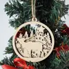 Xingcheng Decorações de Natal Pequenos Acessórios Decoração de Árvore de Natal Etiqueta de Madeira Pendurada Corte a Laser Recorte de Madeira Pendurado