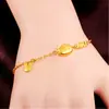 Versión coreana de la pulsera KT chapada en oro, joyería de oro duro 3D chapada en cobre, pulsera con cabeza de gato y moneda europea para mujer, venta directa al contado de fábrica