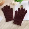 Guantes cálidos de invierno al por mayor de lana de seda tejida gruesa con forro polar guantes para exteriores a prueba de viento y frío guantes con pantalla táctil