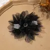 Estilo Pequeño Fragante Temperamento Perforación Caliente Circonita Corazón de Flor Malla de Hilo Camelia diy Hecho a Mano Pinza de Agarre Accesorios para el Cabello Ramillete Ropa