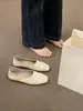 Zapatos de abuela planos y cómodos de cuero suave de marca moderna para mujer, modelo verano 2025, mocasines planos slip-on retro artísticos para mujer
