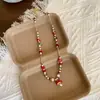 Colar Pingente Divertido Desenho Animado Fofo Dálmata Gato Preto Besouro Corrente de Clavícula com Contas Coloridas Colar Versátil para o Pescoço