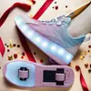 Zapatos de Patines de Cuatro Ruedas Baratos para Niños al por Mayor, Patines de Ruedas Retráctiles Invisibles para Niñas, Patines de Ruedas de Ocho Ruedas Deportivos para Estudiantes Niños