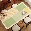 Mantel Individual de Mesa de Comedor de Gama Alta Estilo Retro Americano, Impermeable, Resistente al Aceite, Resistente al Calor, Lavable, Protector de Mesa de Cuero de PVC