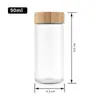 Botella Transparente para Condimentos con Tapa de Madera, Botella para Condimentos de Barbacoa, Botella de Vidrio, Botella Vacía, Botella de Vidrio a Prueba de Fugas para Sal, Frasco para Condimentos, Botella Pequeña, Botella Dispensadora
