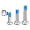 Tornillos adhesivos de acero inoxidable 304 de cabeza Phillips, anti-aflojamiento y anti-caída, recubiertos con pegamento azul antivibración