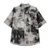 Camisa de Manga Corta Tie-Dye para Hombre Zoewatson 2026 Nuevo Estilo de Verano Seda de Hielo Holgada Trendy Casual