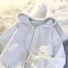 Jaqueta masculina tendência estilo americano para outono e inverno, com forro de fleece e capuz, peça de outer wear para casais