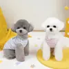 Chaleco Delgado para Perros Mascotas, Ropa Delgada para Gatos, Ropa de Primavera y Verano, Suministros para Mascotas, Chaleco de 25 Rayas con Oso Bordado