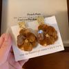 Pendientes de Flor Difuminada Estilo Resort para Mujer, Pendientes Retro Franceses Super Hada, Lujo Accesible, Gama Alta, Joyería para Orejas Elegante y de Moda