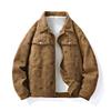 2025 Primavera Nuevo Estilo Estilo Coreano Moderno Guapo Chaqueta Corta Slim con Algodón y Chaqueta de Pana Engrosada