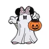 Broche de Esmalte de Calabaza de Animal de Dibujos Animados Novedad Divertido Decoración Perfecta de Halloween Regalo Accesorio para Mochila Ropa