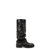 Botines Estilo Hot Girl~5.5cm de Altura-Aumentadores de Altura Suela Gruesa Botas Largas para Mujer, Botas de Montar Western con Hebilla en el Tobillo, Botas Arrugadas para Mujer