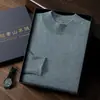Suéter de cachemira de cuello alto medio para hombre, capa base de lana simple para otoño e invierno, suéter de punto holgado