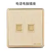 Panel de pared de tipo 86 oculto color oro champán cepillado, decoración del hogar, panel de dos-tres orificios, enchufe doméstico de cinco orificios, enchufe de interruptor de fábrica