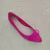 Nuevos Zapatos Planos con Lazo de Comercio Exterior para Primavera y Otoño Zapatos Elegantes Bajos de Una Sola Pieza Zapatos de Ballet Franceses de Punta Fina con Suela Suave y Suelas Gruesas