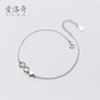 Tobillera de Plata S925 para Mujer Estilo Coreano Pequeña Fresca Infinito Doble Capa Amor Tobillera Corazón Joyería para Tobillo de Mujer S2150