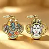 Primavera 2026 Zircón Chapado en Oro Fresco Dulce Estilo Étnico Tara Verde Thangka Caja de Gau Colgante de Collar para Hombres y Mujeres