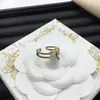Anillo Ajustable Dior/Dior Best-Seller Transfronterizo Letra Cd para Mujer, Anillo Abierto de Latón Vintage Abeja Lujo Ligero Europeo y Americano