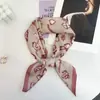 Lenço Quadrado de Seda Retrô Coreano com Estampa Paisley e Toque de Luxo, Combinado com uma Camisa, Lenço Quadrado Versátil para Cintura, Xale, Protetor de Pescoço