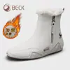 Botas de Cuero de Caña Alta Gorilla para Mujer 2026 Nuevo Otoño e Invierno Piel Genuina Versátiles Botas de Nieve Zapatos de Mujer con Forro de Lana Zapatos Blancos Planos