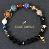 Venta Caliente de AliExpress Pulsera de Ocho Planetas Doce Constelaciones Pulsera de Piedra Mate con Cuentas Pulsera de Planeta 12 Constelaciones